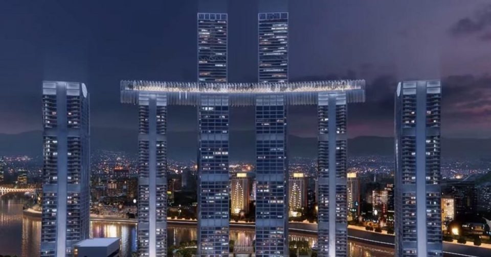 Kinezët përfundojnë ndërtimin e një kryevepre tjetër arkitektonike, i ka 8 rrokaqiej 250 të lartë (Video)