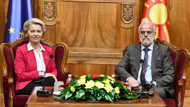 Xhaferi-Ursula von der Leyen: Gjuha maqedonase do të regjistrohet pa fusnotë