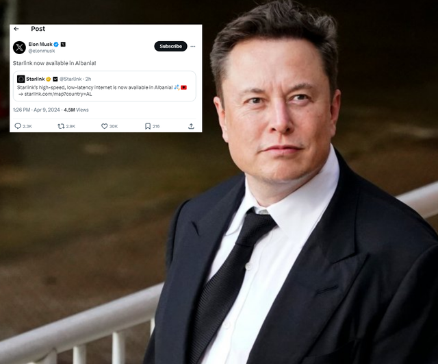 Elon Musk: Starlink tashmë i pranishëm edhe në Shqipëri
